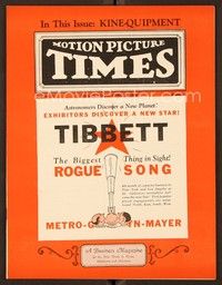 4t035 MOTION PICTURE TIMES exhibitor magazine April 8, 1930 images of $2,000,000 theater!