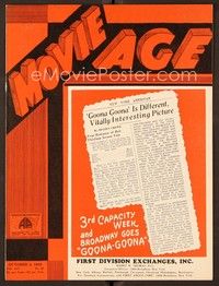 4t047 MOVIE AGE exhibitor magazine October 6, 1932 Douglas Fairbanks in Mr. Robinson Crusoe!