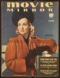 4t082 MOVIE MIRROR magazine December 1939 portrait of Carole Lombard by Paul Duvall!