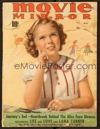 4t083 MOVIE MIRROR magazine May 1940 portrait of Shirley Temple & her drawings by Paul Duvall!