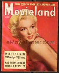 4t117 MOVIELAND magazine November 1954 wonderful portrait of sexy Marilyn Monroe in red dress!