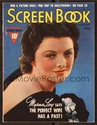 4t102 SCREEN BOOK magazine February 1938 Myrna Loy says a perfect wife has a past!
