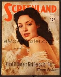4t114 SCREENLAND magazine December 1951 sexiest portrait of Linda Darnell from The Lady Pays Off!