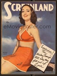 4t110 SCREENLAND magazine June 1943 portrait of sexy Dorothy Lamour by A.L. Whitey Schafer!