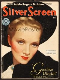 4t059 SILVER SCREEN magazine June 1933 art of Marlene Dietrich by John Rolston Clarke!
