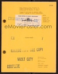 4t163 TIME BOMB revised draft script October 25, 1951, screenplay by Kem Bennett!