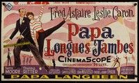 4v334 DADDY LONG LEGS Belgian '55 wonderful art of Fred Astaire in tux dancing w/Leslie Caron!