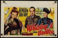 4v381 IRON PETTICOAT Belgian '56 great art of Bob Hope & Katharine Hepburn, Whisky & Vodka!