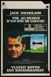 4v416 ONE FLEW OVER THE CUCKOO'S NEST Belgian R70s c/u of Jack Nicholson, Milos Forman classic!