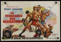4v431 REVENGE OF THE GLADIATORS Belgian '64 great artwork image of gladiators fighting w/swords!