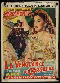 4v432 REVENGE OF THE PIRATES Belgian '51 Jean-Pierre Aumont, sexy Maria Montez!