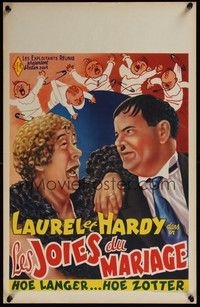 4v466 TWICE TWO Belgian R50s wacky art of Stan Laurel & Oliver Hardy, Hal Roach!