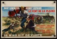 4v470 UNFORGIVEN Belgian '60 Burt Lancaster, Audrey Hepburn, directed by John Huston!
