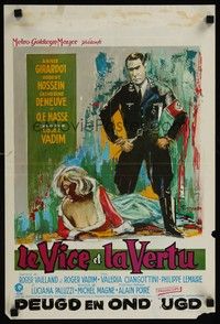4v477 VICE & VIRTUE Belgian '62 Le Vice et la vert, Roger Vadim, Catherine Deneuve, Annie Girardot