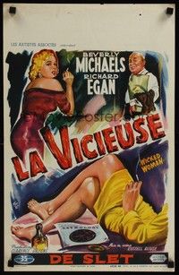 4v496 WICKED WOMAN Belgian '53 bad girl Beverly Michaels, Richard Egan, film noir!