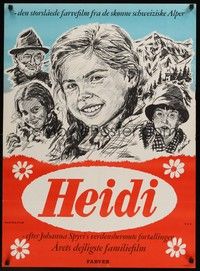 4v594 HEIDI Danish '65 from classic Swiss Spyri novel, William artwork!