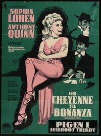 4v598 HELLER IN PINK TIGHTS Danish '61 sexy blonde Sophia Loren, great Stevenov gambling art!