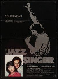 4v613 JAZZ SINGER Danish '81 artwork of Neil Diamond singing into microphone, re-make!