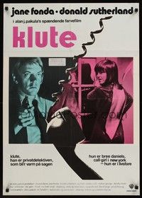 4v617 KLUTE Danish '71 Donald Sutherland helps intended murder victim & call girl Jane Fonda!