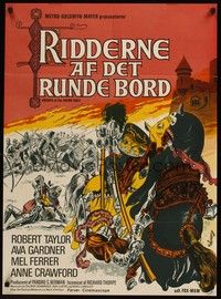 4v618 KNIGHTS OF THE ROUND TABLE Danish '54 Robert Taylor as Lancelot, K. Wenzel artwork!
