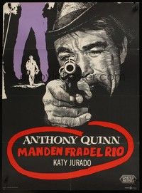 4v641 MAN FROM DEL RIO Danish '56 Katy Jurado, great art of gunslinger Anthony Quinn!