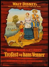 4v657 OLD YELLER Danish '58 Dorothy McGuire, Fess Parker, art of Walt Disney's most classic canine