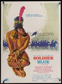 4v693 SOLDIER BLUE Danish '70 wild artwork of naked & bound Native American woman!
