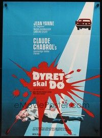 4v721 THIS MAN MUST DIE Danish '69 Claude Chabrol directed, violent Stevenov art!