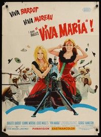 4v737 VIVA MARIA Danish '65 Louis Malle, sexiest French babes Brigitte Bardot & Jeanne Moreau!
