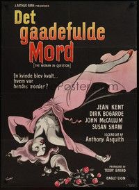 4v745 WOMAN IN QUESTION Danish '53 art of sexy unconscious girl, Jean Kent & Dirk Bogarde!
