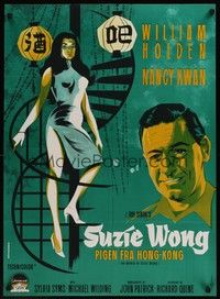 4v747 WORLD OF SUZIE WONG Danish '62 Stevenov artwork of William Holden & Nancy Kwan!