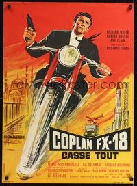 4v207 EXTERMINATORS French 23x32 '65 Richard Wyler, Xarrie art of cool French cycle spy!