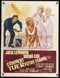 4v213 HOW TO MURDER YOUR WIFE French 23x32 '65 Jack Lemmon, Virna Lisi, the most sadistic comedy!
