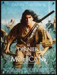 4v214 LAST OF THE MOHICANS French 23x32 '92 Native American Indian Daniel Day Lewis!