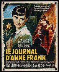 4v275 DIARY OF ANNE FRANK French 15x21 '59 great Grinsson art of Millie Perkins in title role!