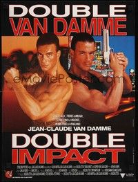 4v277 DOUBLE IMPACT French 15x21 '91 Jean-Claude Van Damme in a dual role as twins!