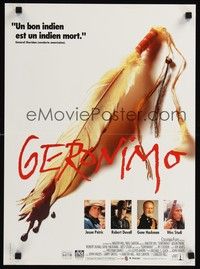 4v295 GERONIMO French 15x21 '93 Walter Hill, Jason Patric, great art of feather & blood!