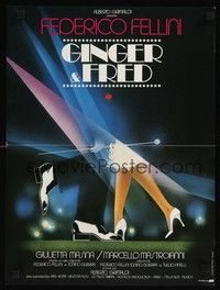 4v296 GINGER & FRED French 15x21 '86 Federico Fellini's Ginger e Fred, cool Bourduge artwork!