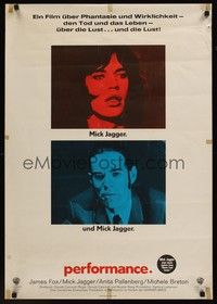 4v033 PERFORMANCE German '70 directed by Nicolas Roeg, Mick Jagger & James Fox trading roles!