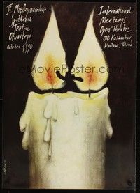 4v105 INTERNATIONAL MEETINGS OPEN THEATER Polish 23x33 '90 Pagowski art of talking candle flames