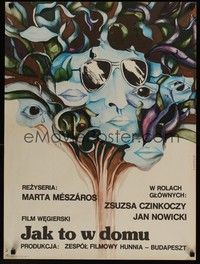 4v114 OLYAN MINT OTTHON Polish 23x33 '78 Marta Meszaros, wild Wedecki art of man in sunglasses!