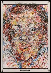 4v067 JAZZ GREATS commercial Polish 27x38 '94 cool artwork of musician Billie Holiday by Swierzy!