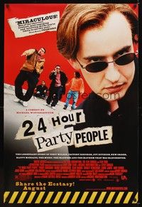 4w013 24 HOUR PARTY PEOPLE advance DS 1sh '02 Michael Winterbottom, Joy Division & New Order!