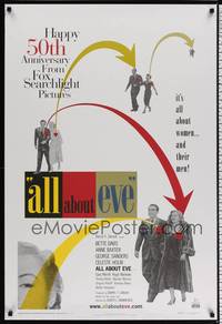 4w030 ALL ABOUT EVE DS 1sh R00 Bette Davis & Anne Baxter classic, Marilyn Monroe shown!