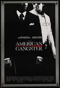 4w035 AMERICAN GANGSTER DS 1sh '07 Denzel Washington, Russell Crowe, Ridley Scott directed!