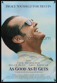 4w046 AS GOOD AS IT GETS int'l DS 1sh '98 great close up smiling image of Jack Nicholson as Melvin!