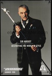 4w052 AVENGERS teaser DS 1sh '98 Ralph Fiennes, Sean Connery destroying the world in style!