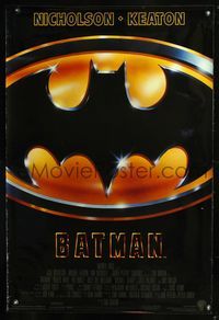 4w058 BATMAN 1sh '89 Michael Keaton, Jack Nicholson, directed by Tim Burton!