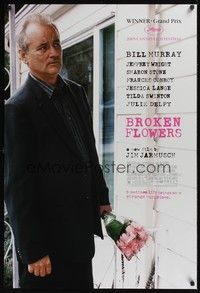 4w108 BROKEN FLOWERS DS 1sh '05 Jim Jarmusch, concerned Bill Murray with flowers!