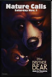 4w109 BROTHER BEAR advance DS 1sh '03 Disney Pacific Northwest animal cartoon!